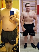 Дмитрий пришёл, с весом  113 кг, огромнейшей одышкой и с ещё большим желанием похудеть! 